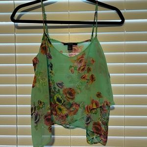 Forever 21 floral crop tank top